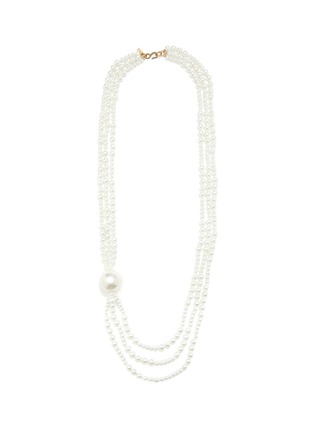 Main View - Click To Enlarge - KENNETH JAY LANE - Three Row Pearl Gold Necklace