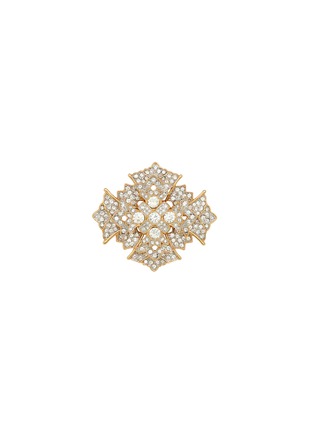 Main View - Click To Enlarge - KENNETH JAY LANE - Two-Toned Crystal Gold Shield Brooch