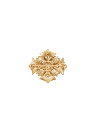 Figure View - Click To Enlarge - KENNETH JAY LANE - Two-Toned Crystal Gold Shield Brooch