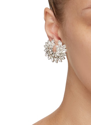 Figure View - Click To Enlarge - KENNETH JAY LANE - CRYSTAL LEAF CLIMBER EARRINGS