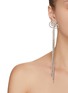 Figure View - Click To Enlarge - KENNETH JAY LANE - RHODIUM PLATED CRYSTAL LONG CLIP EARRINGS