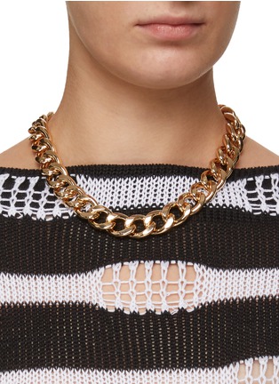 Figure View - Click To Enlarge - KENNETH JAY LANE - Gold Curb Chain Necklace