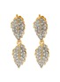 Main View - Click To Enlarge - KENNETH JAY LANE - CRYSTAL ADORNED LEAVES MOTIF DROP EARRINGS