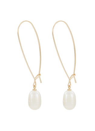 Main View - Click To Enlarge - KENNETH JAY LANE - GOLD TONE FRESHWATER PEARL WIRE DROP EARRINGS
