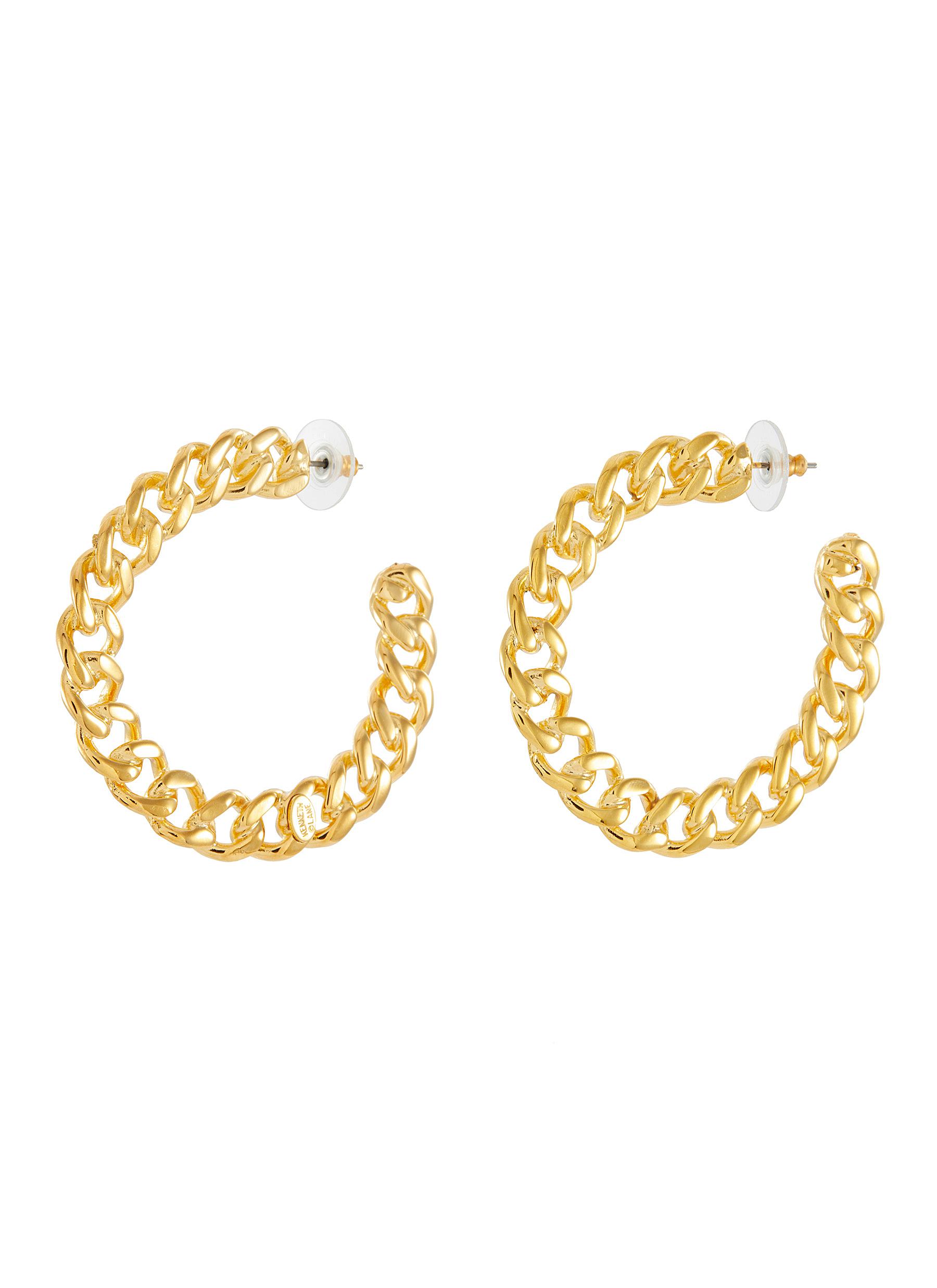 chain link gold earrings