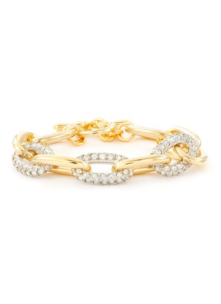 Main View - Click To Enlarge - KENNETH JAY LANE - Crystal Polished Gold Chunky Round Chain Link Bracelet
