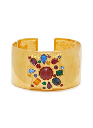Main View - Click To Enlarge - KENNETH JAY LANE - GOLD-PLATED CRYSTALS ADORNED MALTESE CROSS CUFF