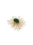 Detail View - Click To Enlarge - KENNETH JAY LANE - EMERALD CABOCHONS SUNBURST BROOCH