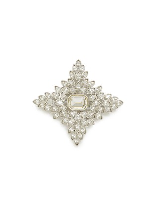 Main View - Click To Enlarge - KENNETH JAY LANE - JACKIE ONASSIS CRYSTAL CRUCIFORM BROOCH