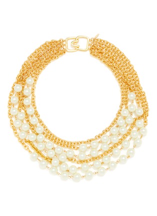 Main View - Click To Enlarge - KENNETH JAY LANE - Pearl Six Gold Chain Necklace