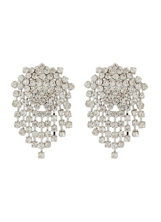 Main View - Click To Enlarge - KENNETH JAY LANE - RHODIUM CRYSTAL CLUSTER CLIP EARRINGS