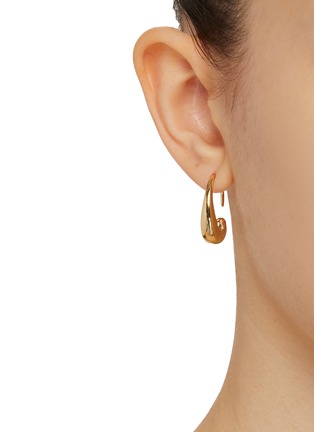 Figure View - Click To Enlarge - KENNETH JAY LANE - Polished Gold Open Hoop Earrings