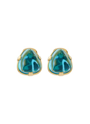 Main View - Click To Enlarge - KENNETH JAY LANE - Glass Cabochon Nugget Gold Clip Earrings