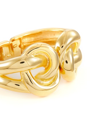 Detail View - Click To Enlarge - KENNETH JAY LANE - GOLD TONED METAL DOUBLE KNOT HINGED BRACELET