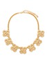 Main View - Click To Enlarge - KENNETH JAY LANE - Rippled Gold-Toned Metal Clover Chain Necklace