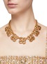 Figure View - Click To Enlarge - KENNETH JAY LANE - Rippled Gold-Toned Metal Clover Chain Necklace