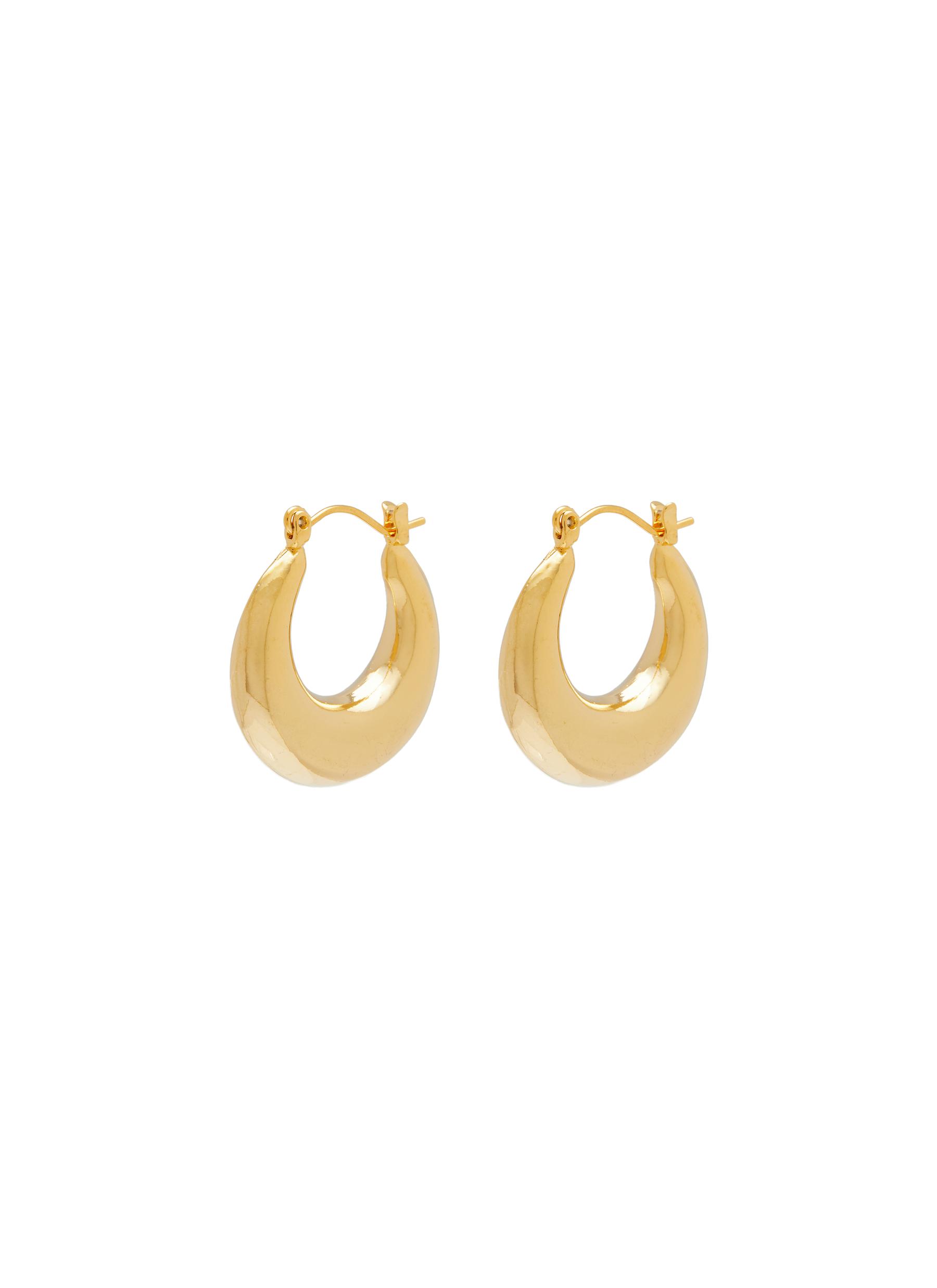 KENNETH JAY LANE Polished Gold Toned Metal Hoop Earrings