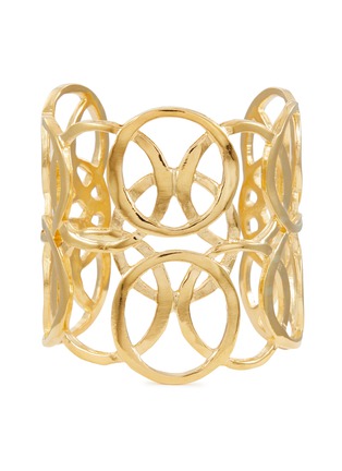 Main View - Click To Enlarge - KENNETH JAY LANE - GOLD TONED METAL CIRCLE MOTIF CUFF