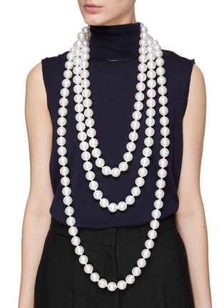 Figure View - Click To Enlarge - KENNETH JAY LANE - Multi-Band Faux Pearl Necklace