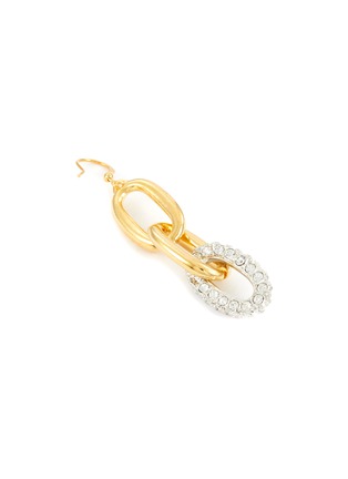 Detail View - Click To Enlarge - KENNETH JAY LANE - CRYSTAL ADORNED GOLD TONED METAL DROP EARRINGS