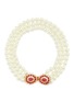 Main View - Click To Enlarge - KENNETH JAY LANE - ‘Barbara Bush’ Three Row Faux Pearl Flawed Ruby Necklace