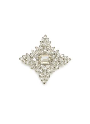 Main View - Click To Enlarge - KENNETH JAY LANE - JACKIE ONASSIS CRYSTAL CRUCIFORM BROOCH