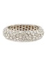 Main View - Click To Enlarge - KENNETH JAY LANE - OVAL CRYSTALS SILVER TONED METAL HINGED BANGLE