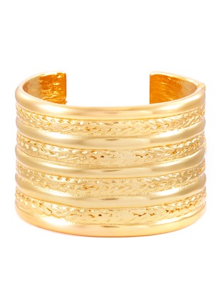Main View - Click To Enlarge - KENNETH JAY LANE - GOLD TONED METAL BRAID MOTIF CUFF