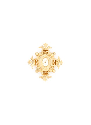 Figure View - Click To Enlarge - KENNETH JAY LANE - Pearl Crystal Gold-Toned Metal Cross Brooch