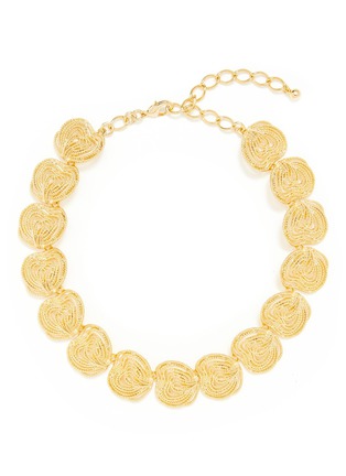 Main View - Click To Enlarge - KENNETH JAY LANE - Textured Gold Cluster Necklace