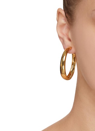 Figure View - Click To Enlarge - KENNETH JAY LANE - Polished Gold Large Tappered Hoop Earrings