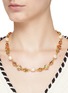 Figure View - Click To Enlarge - KENNETH JAY LANE - Pearl Multi-Coloured Stone Gold-Toned Metal Floral Necklace