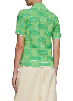 Back View - Click To Enlarge - BOTTEGA VENETA - CONTRAST TRIM KNITTED POLO TOP