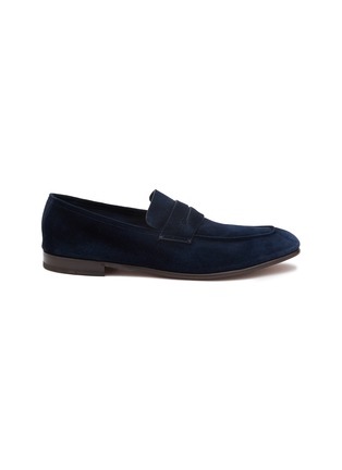 Main View - Click To Enlarge - ERMENEGILDO ZEGNA - ‘L'Asola’ Suede Penny Loafers