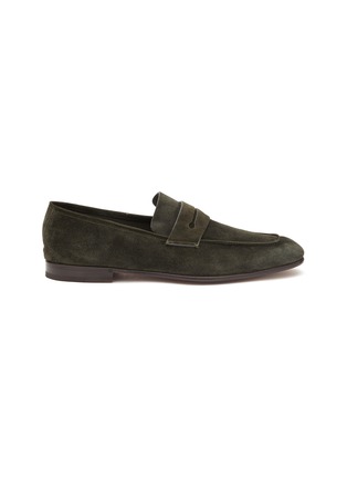 Main View - Click To Enlarge - ERMENEGILDO ZEGNA - ‘L’asola’ Suede Penny Loafers