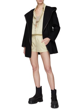 Figure View - Click To Enlarge - MACKAGE - ‘AMINA’ SELF TIE WAIST HOODED DOUBLE FACE WOOL WRAP COAT