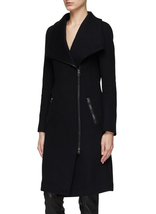 Detail View - Click To Enlarge - MACKAGE - ‘NORI’ BELTED STAND COLLAR FRONT ZIP WOOL COAT
