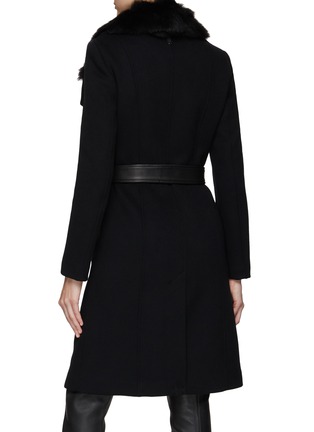Back View - Click To Enlarge - MACKAGE - ‘NORI’ BELTED STAND COLLAR FRONT ZIP WOOL COAT
