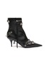 Main View - Click To Enlarge - BALENCIAGA - ‘Cagole’ Metal Stud Pointed Toe Leather Heeled Boots