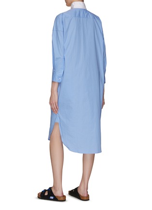 Back View - Click To Enlarge - EQUIL - BUTTON UP LONG SLEEVE MIDI SHIRT DRESS