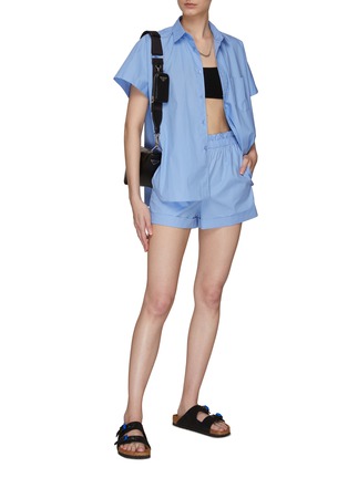 Figure View - Click To Enlarge - EQUIL - Elastic Waist Shirt Cotton Shorts