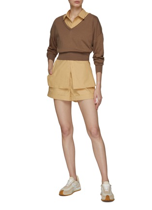 Front View - Click To Enlarge - EQUIL - Elastic Waist Shirt Cotton Shorts