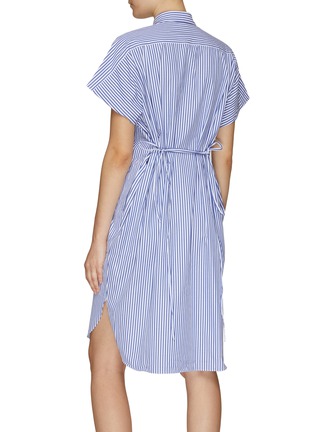 Back View - Click To Enlarge - EQUIL - CAP SLEEVE STRIPED SHIRT DRESS
