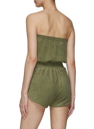 Back View - Click To Enlarge - EQUIL - Elastic Waist Cotton Terry Strapless Playsuit