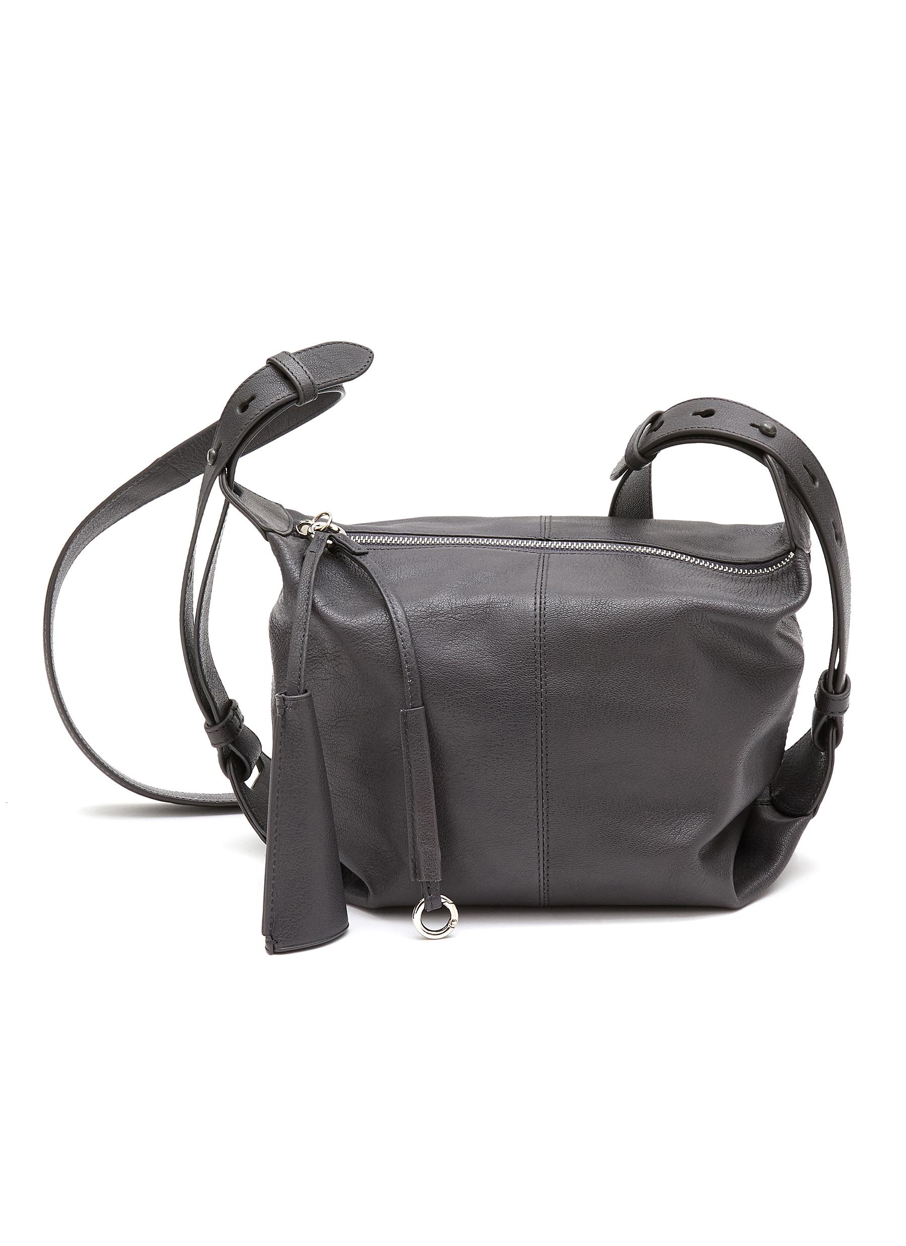 Grained Leather Folded Shoulder Bag