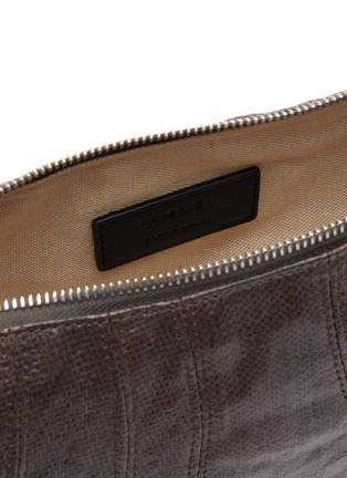 Detail View - Click To Enlarge - LEMAIRE - Small Coated Linen Crossbody 'Croissant' Bag