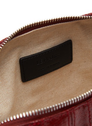 Detail View - Click To Enlarge - LEMAIRE - Small Coated Linen Crossbody 'Croissant' Bag