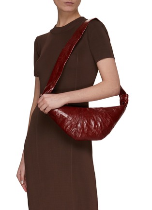 Figure View - Click To Enlarge - LEMAIRE - Small Coated Linen Crossbody 'Croissant' Bag
