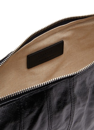 Detail View - Click To Enlarge - LEMAIRE - Medium Coated Linen Crossbody 'Croissant' Bag