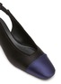 Detail View - Click To Enlarge - PEDRO GARCIA  - ‘Everly’ Contrasting Round Toe Cap Satin Slingback Pumps